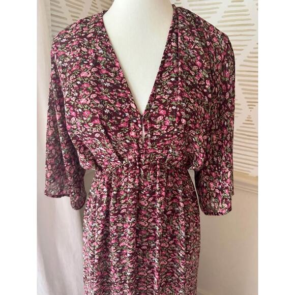 Entro Women’s Small Burgundy Floral Maxi Dress - Picture 4 of 9